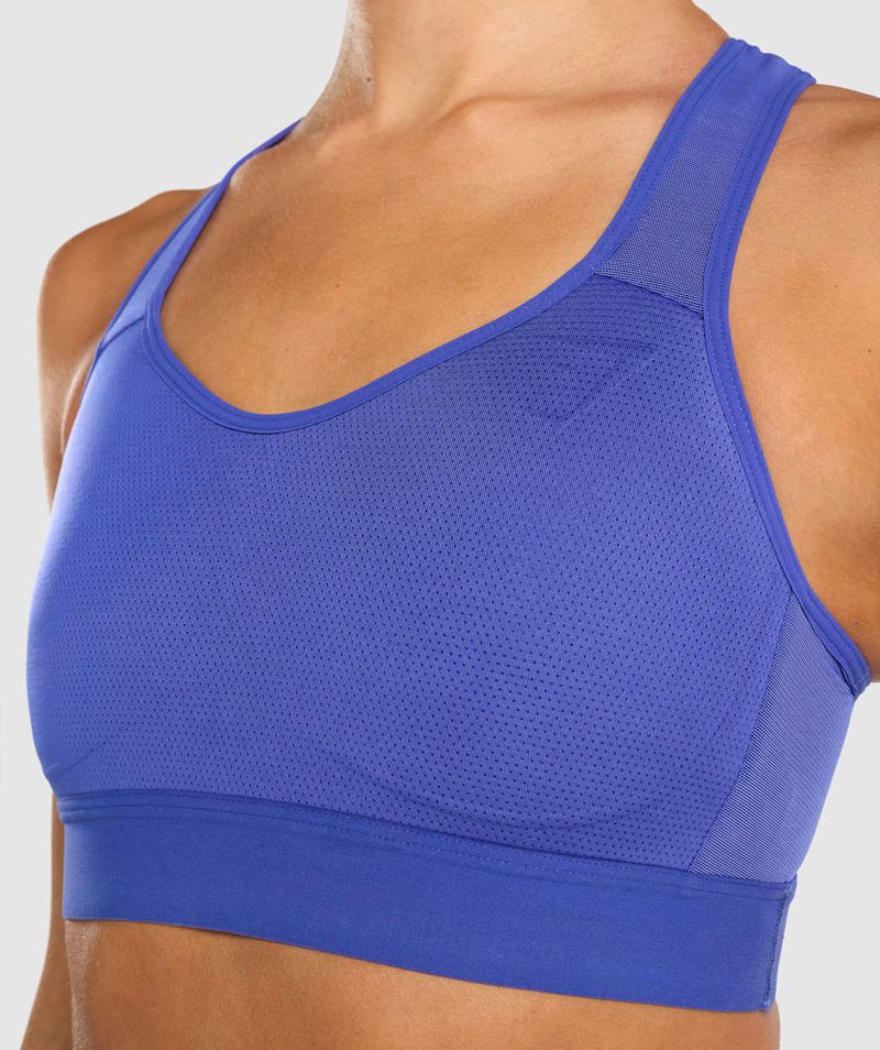 Women's Gymshark Lightweight High Support Sports Bra Dark Blue | USA  8137-EDROX