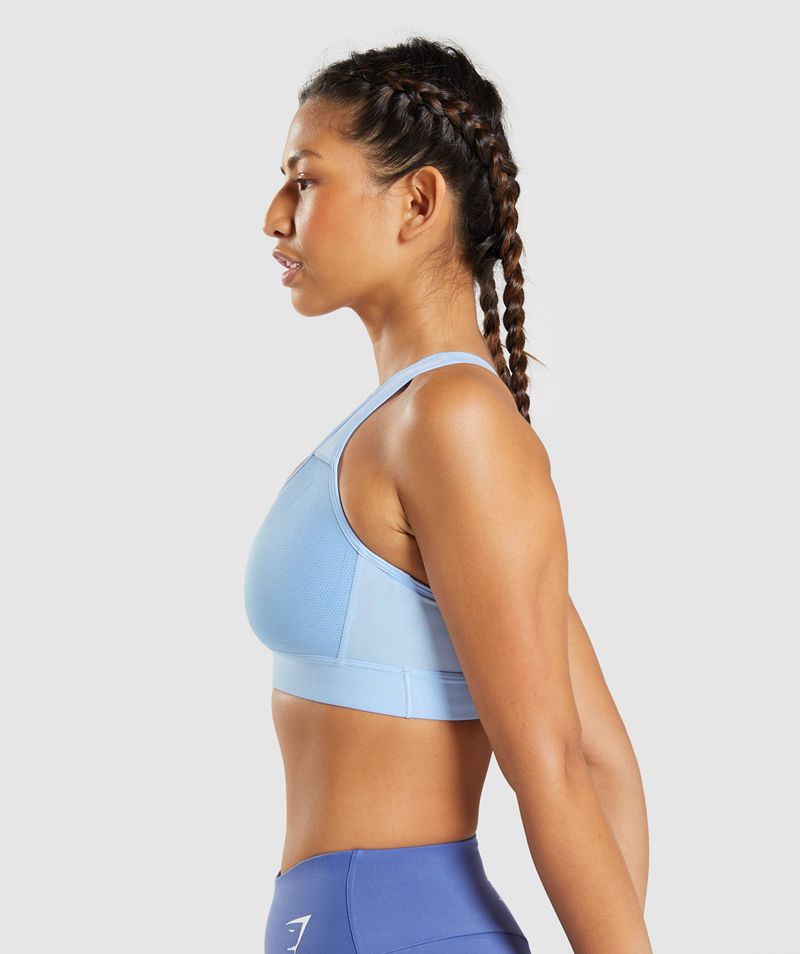 Women's Gymshark Lightweight High Support Sports Bra Blue | USA  8902-ELYNW