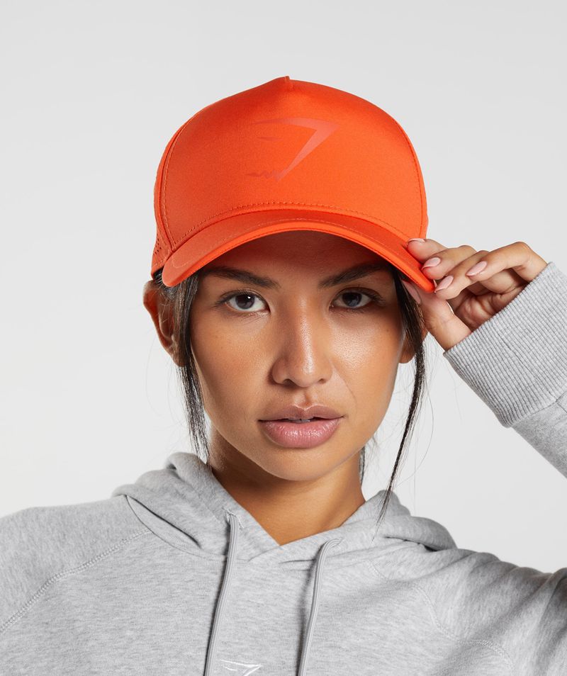 Women's Gymshark Mesh Trucker Hats Orange | USA  2784-LWVJO