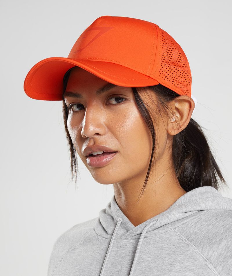 Women's Gymshark Mesh Trucker Hats Orange | USA  2784-LWVJO