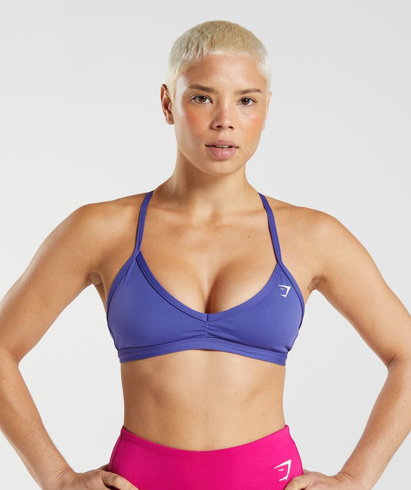 Women\'s Gymshark Minimal Sports Bra Blue | USA  2048-LKVYA