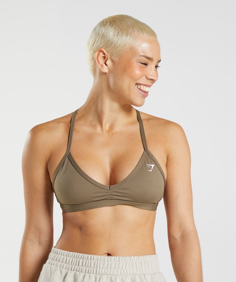 Women\'s Gymshark Minimal Sports Bra Brown | USA  1623-MZYTL