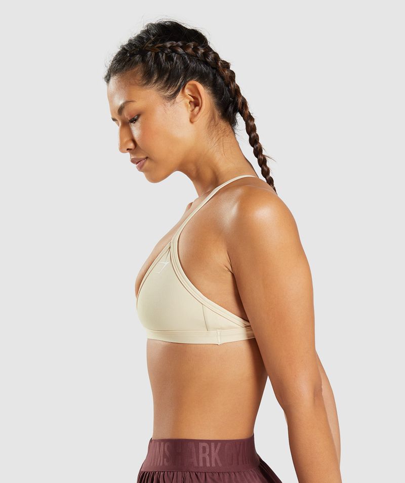 Women's Gymshark Minimal Sports Bra Light Yellow | USA  8274-RBOTP