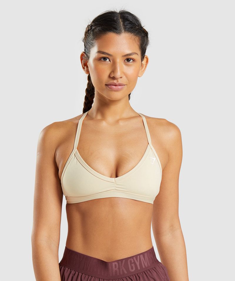 Women\'s Gymshark Minimal Sports Bra Light Yellow | USA  8274-RBOTP