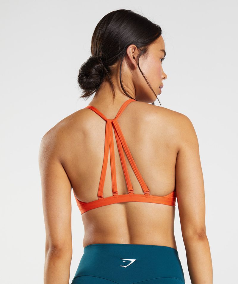 Women's Gymshark Minimal Sports Bra Orange | USA  6471-KMSCQ