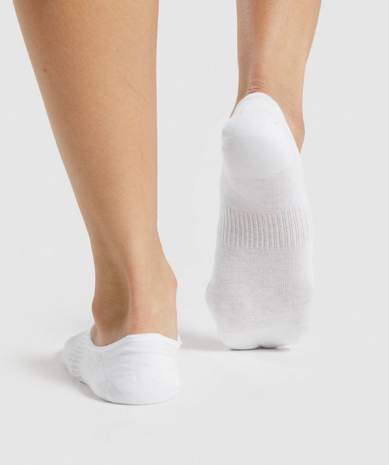 Women's Gymshark No Show 3pk Socks White | USA  1607-TASHK