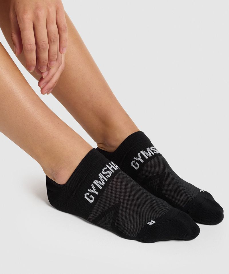 Women\'s Gymshark No Show Performance Socks Black | USA  3289-WXRVI