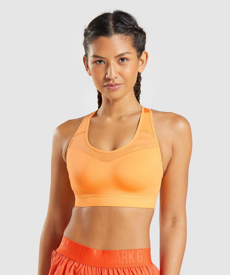 Women\'s Gymshark Open Back Sports Bra Orange | USA  4376-QUXGL