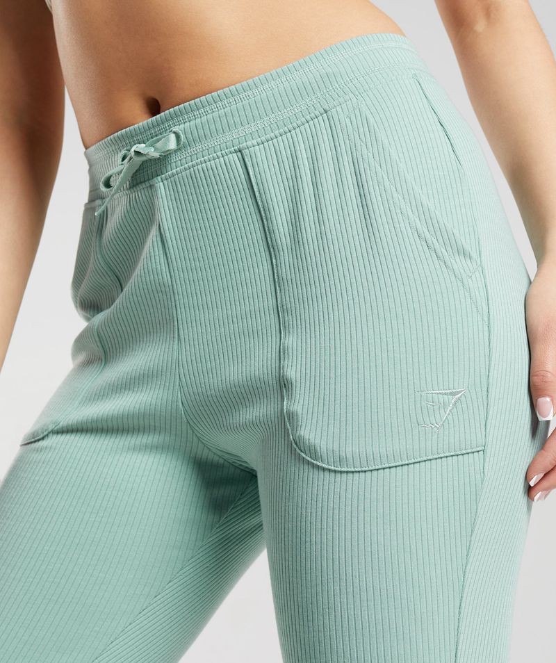 Women's Gymshark Pause Flared Leggings Turquoise | USA  1762-MYVON