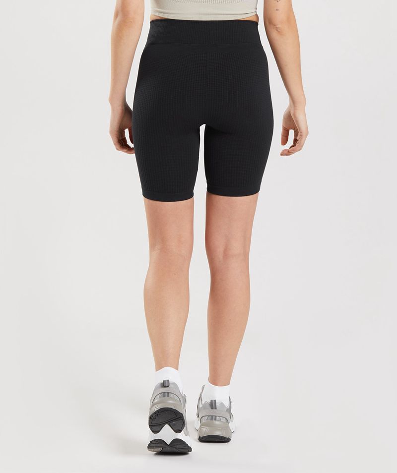 Women's Gymshark Pause Seamless Cycling Shorts Black | USA  3876-DIKHL