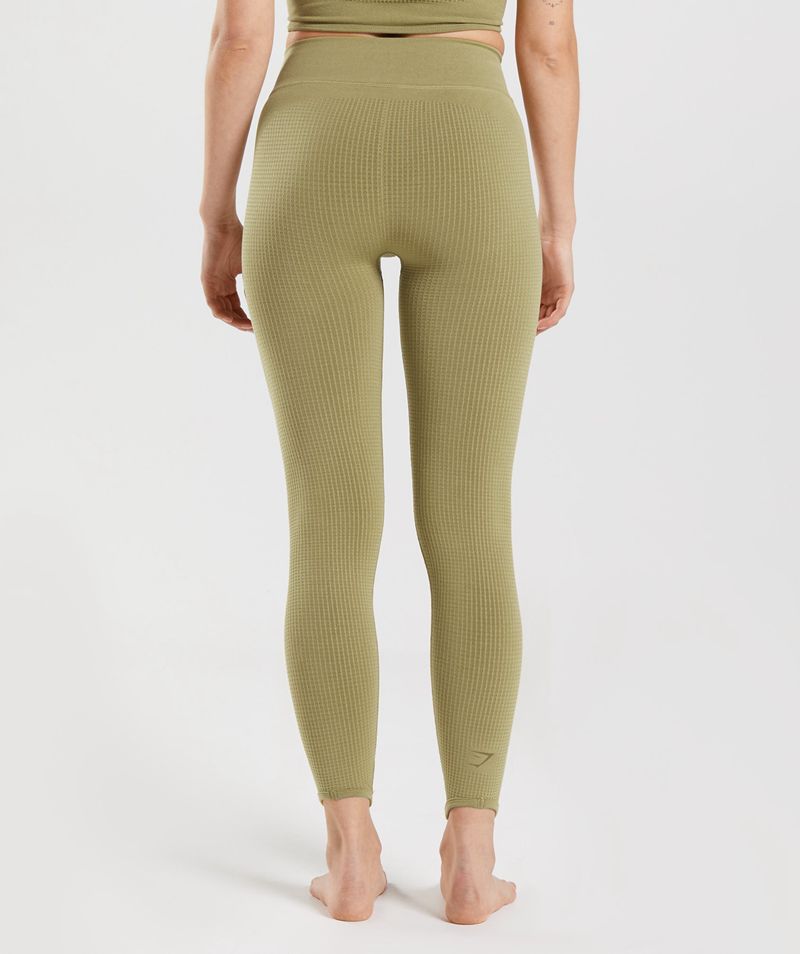 Women's Gymshark Pause Seamless Leggings Green | USA  1386-EDSIW