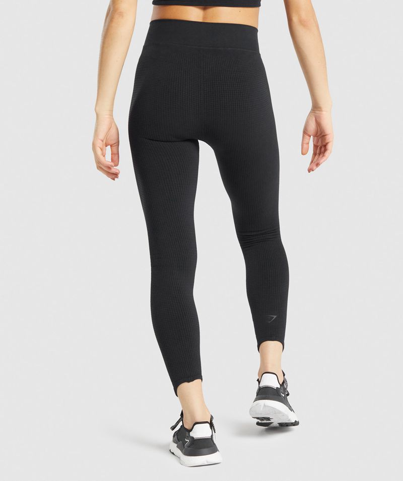 Women's Gymshark Pause Seamless Leggings Black | USA  4106-DCHBQ