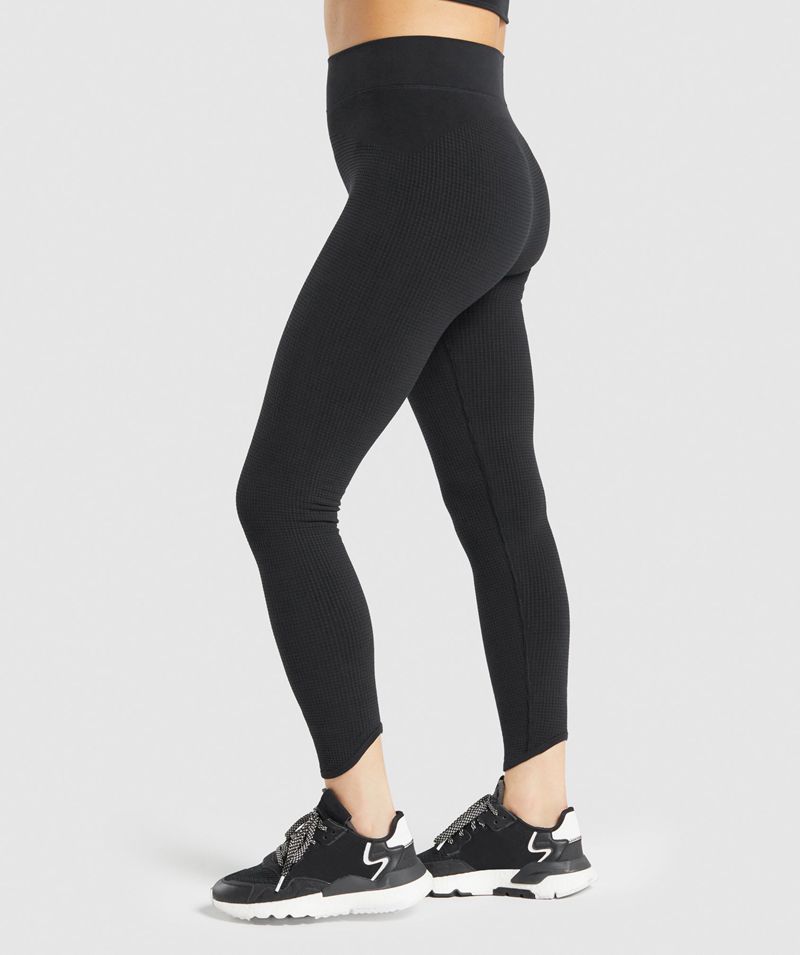 Women's Gymshark Pause Seamless Leggings Black | USA  4106-DCHBQ