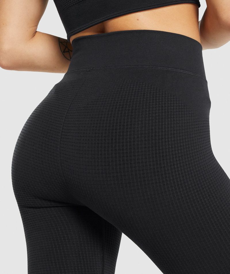 Women's Gymshark Pause Seamless Leggings Black | USA  4106-DCHBQ