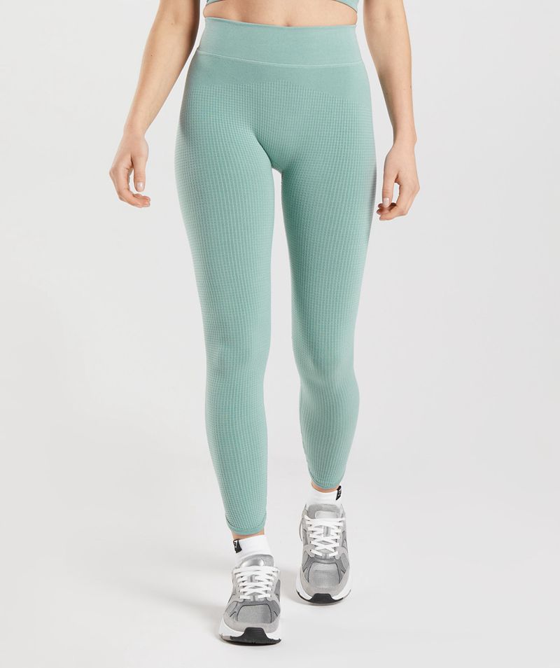 Women\'s Gymshark Pause Seamless Leggings Turquoise | USA  9526-GDNUF