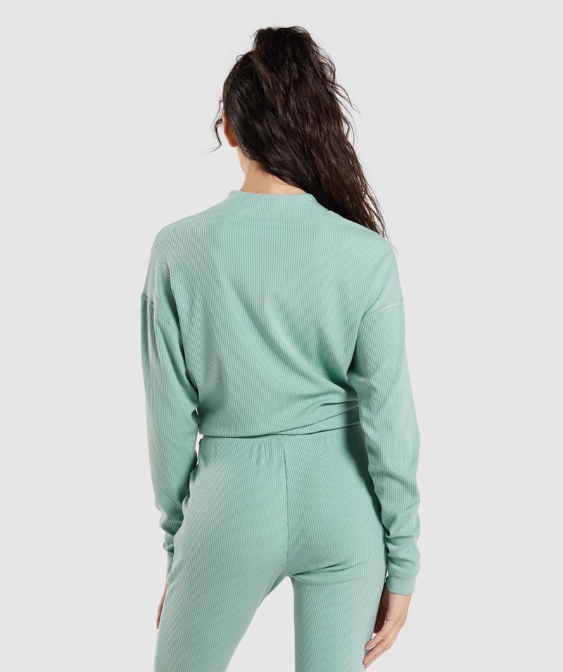 Women's Gymshark Pause Zip Up Jackets Turquoise | USA  4501-LWJPB