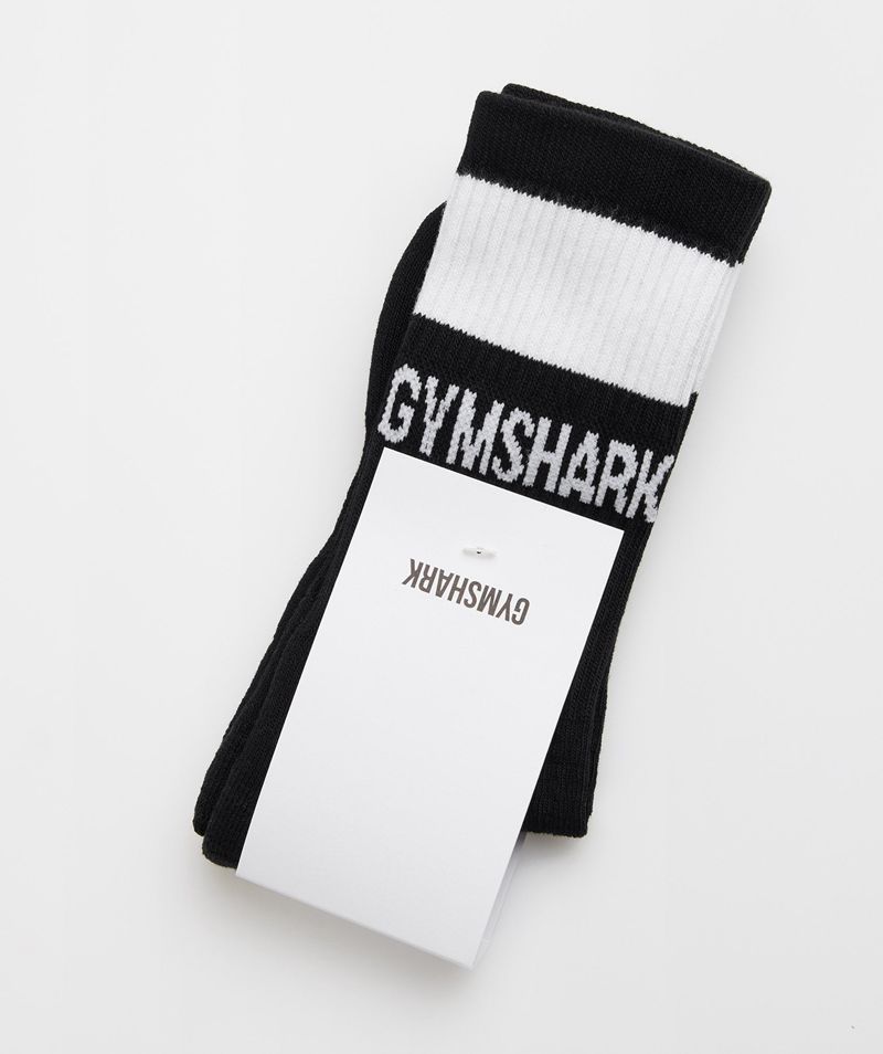 Women's Gymshark Premium Jacquard Single Socks Black | USA  0195-CUDKM