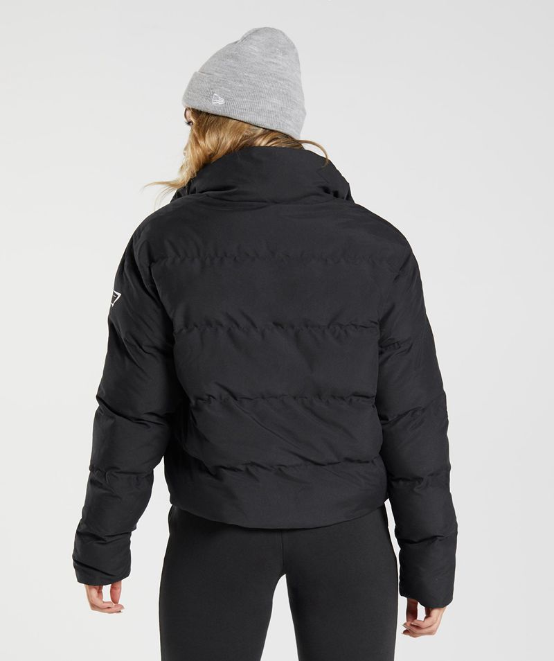 Women's Gymshark Puffer Jackets Black | USA  8172-VQFYN