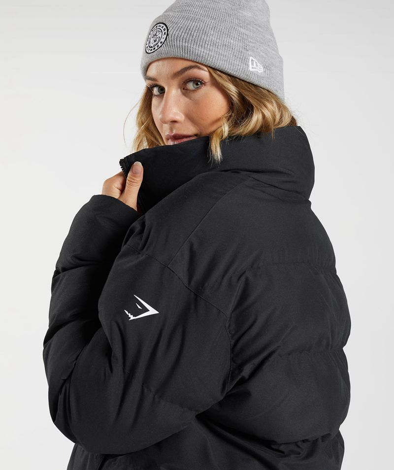 Women's Gymshark Puffer Jackets Black | USA  8172-VQFYN