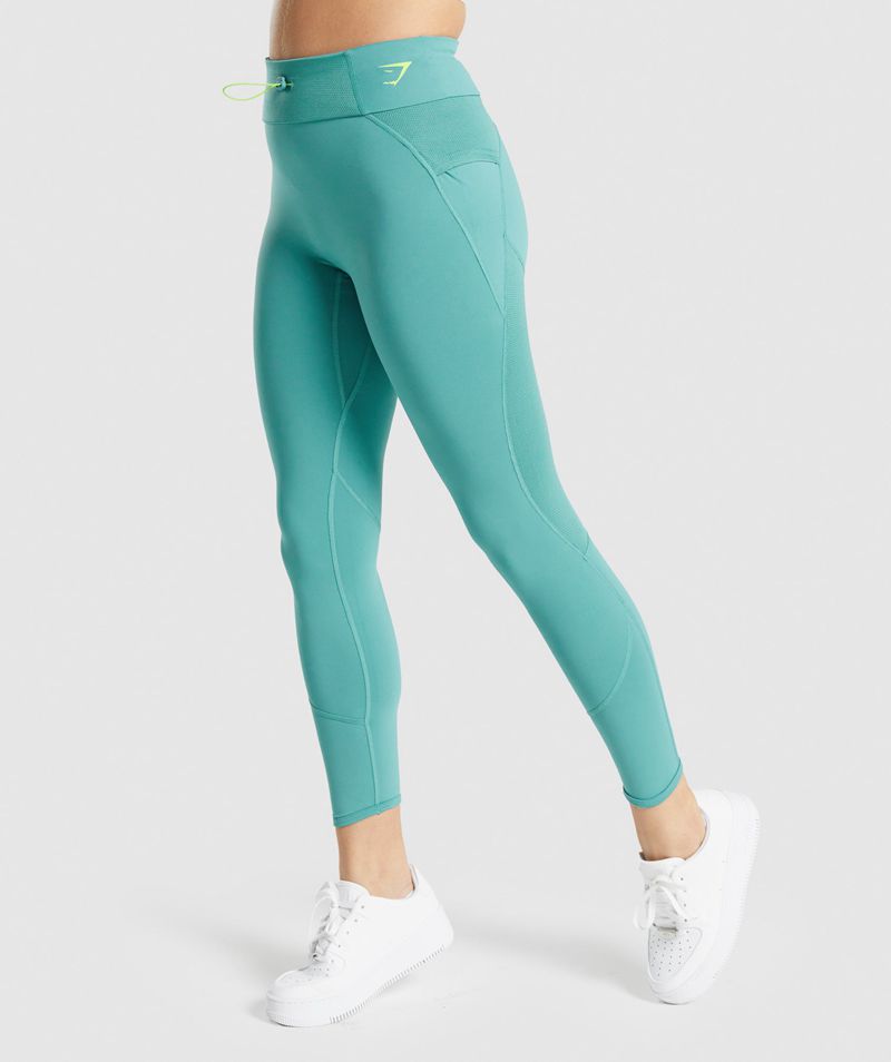 Women's Gymshark Pulse Leggings Turquoise | USA  9581-CHXIL