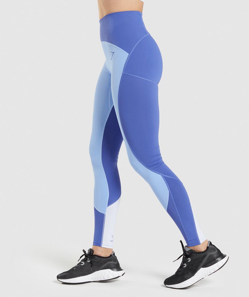 Women's Gymshark Pulse Mesh Leggings Blue | USA  5293-AHECJ