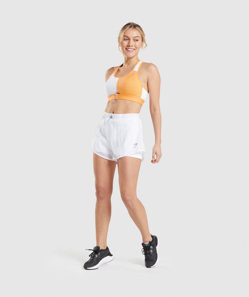 Women's Gymshark Pulse Sports Bra Orange White | USA  7164-CRSIL