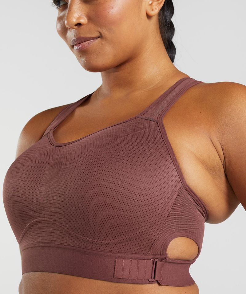 Women's Gymshark Racerback High Support Sports Bra Burgundy | USA  1940-HQXLS