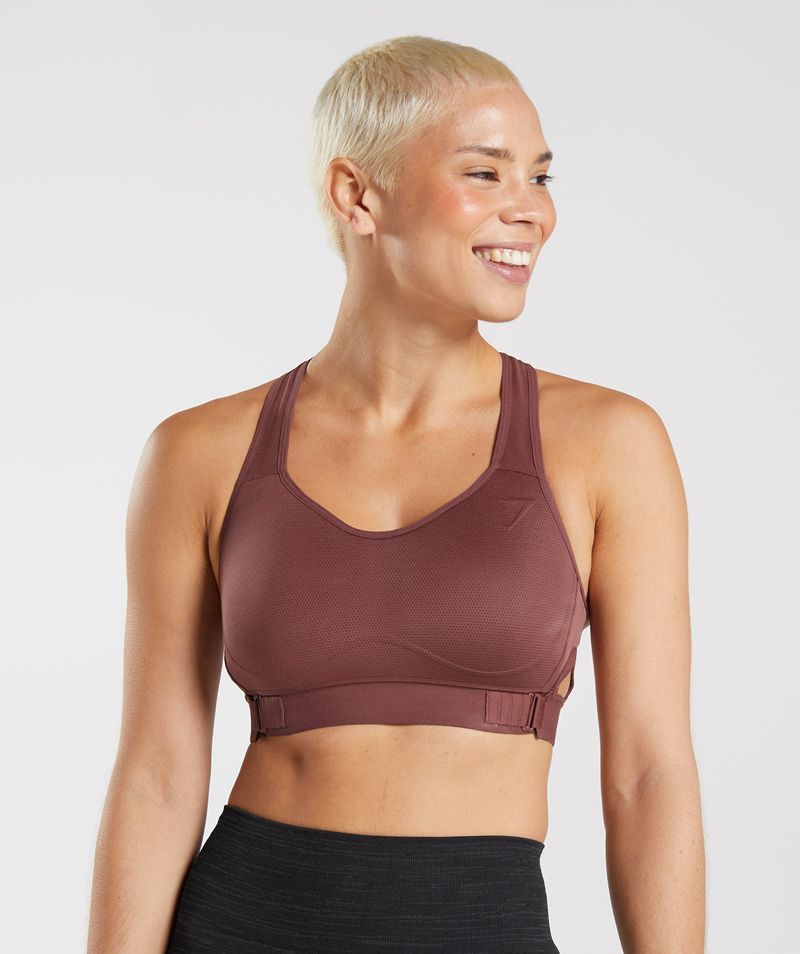 Women's Gymshark Racerback High Support Sports Bra Burgundy | USA  1940-HQXLS