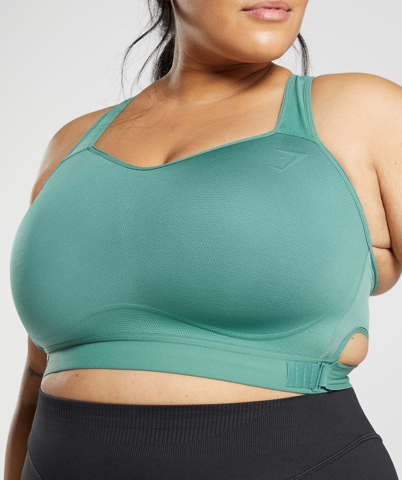 Women's Gymshark Racerback High Support Sports Bra Green | USA  2946-NIKVQ