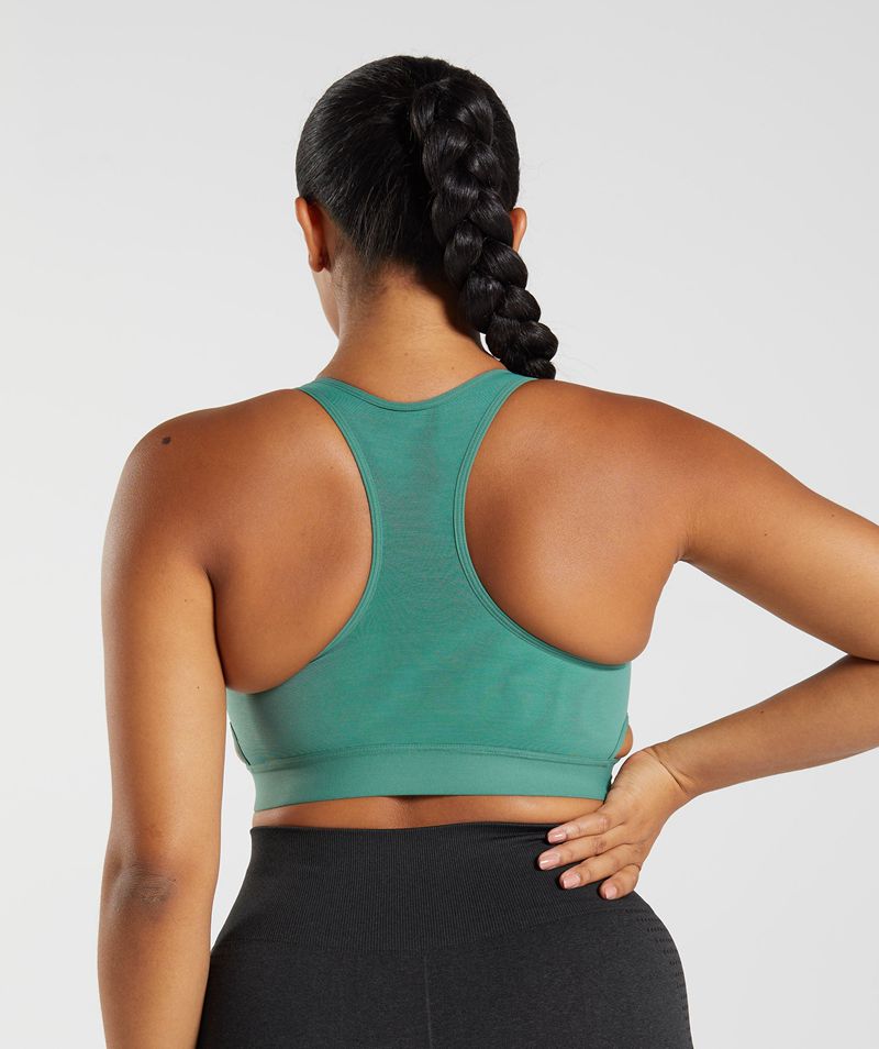 Women's Gymshark Racerback High Support Sports Bra Green | USA  2946-NIKVQ