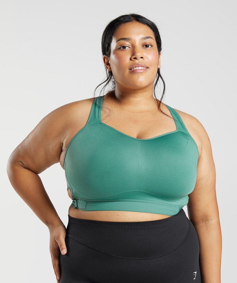 Women's Gymshark Racerback High Support Sports Bra Green | USA  2946-NIKVQ