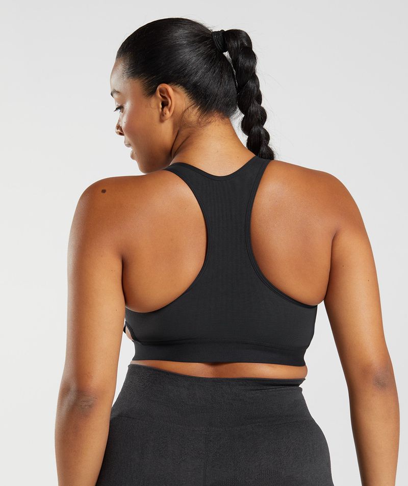 Women's Gymshark Racerback High Support Sports Bra Black | USA  7410-CEGPD