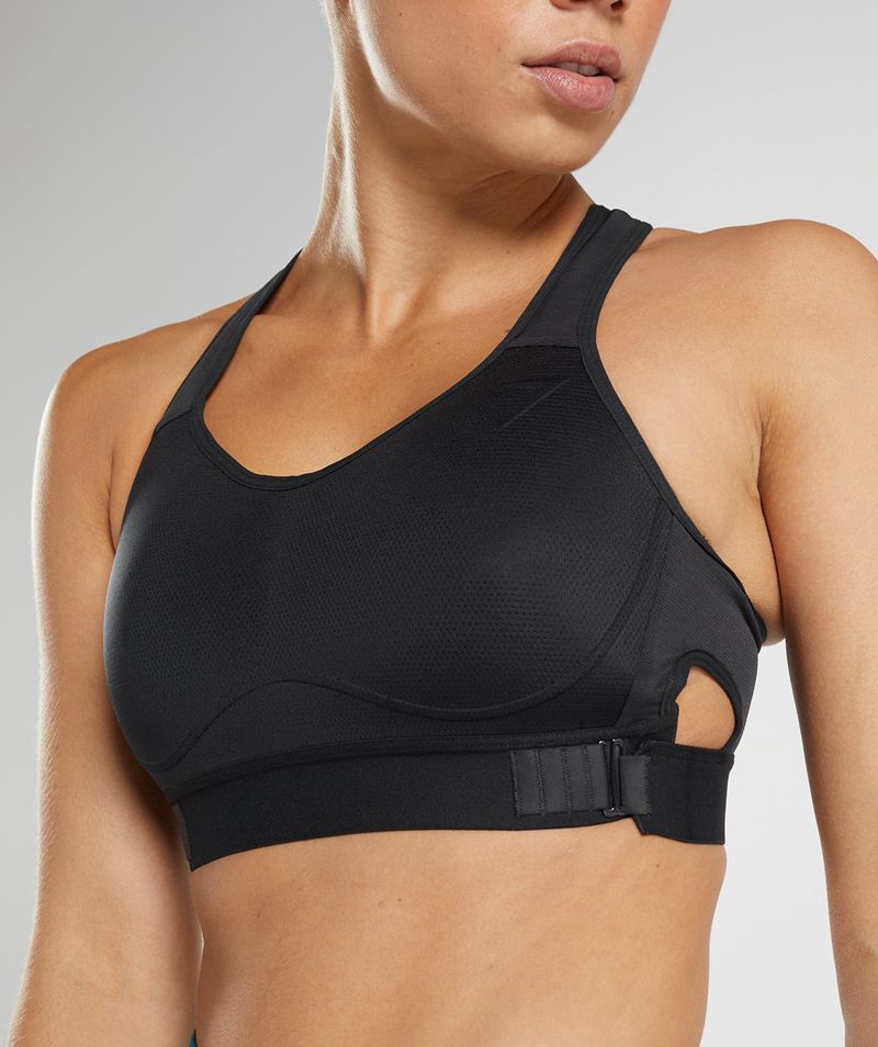 Women's Gymshark Racerback High Support Sports Bra Black | USA  7410-CEGPD