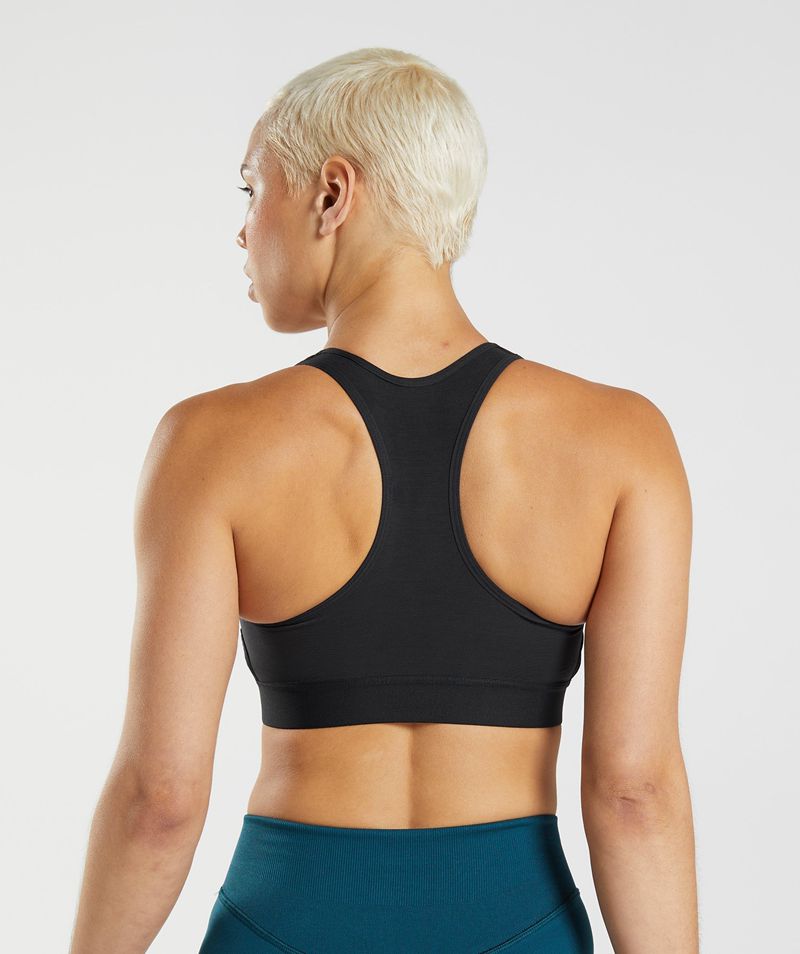 Women's Gymshark Racerback High Support Sports Bra Black | USA  7410-CEGPD