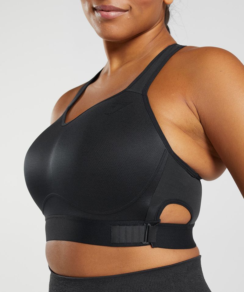 Women's Gymshark Racerback High Support Sports Bra Black | USA  7410-CEGPD