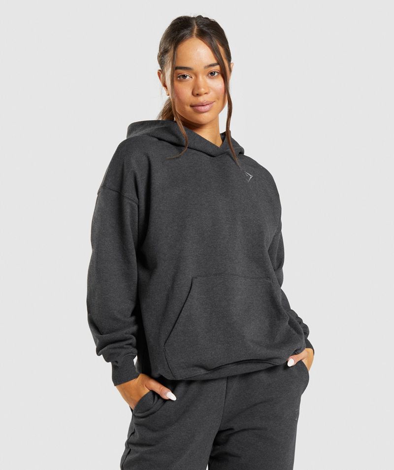 Women\'s Gymshark Rest Day Sweats Hoodie Black | USA  3160-FOCKR