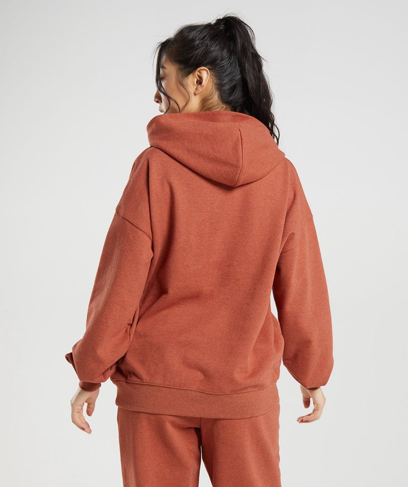 Women's Gymshark Rest Day Sweats Hoodie Brown | USA  3708-ZBIYK