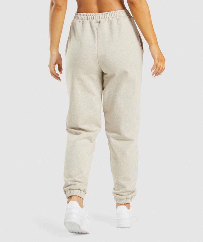 Women's Gymshark Rest Day Sweats Joggers Beige | USA  5840-XEWQG