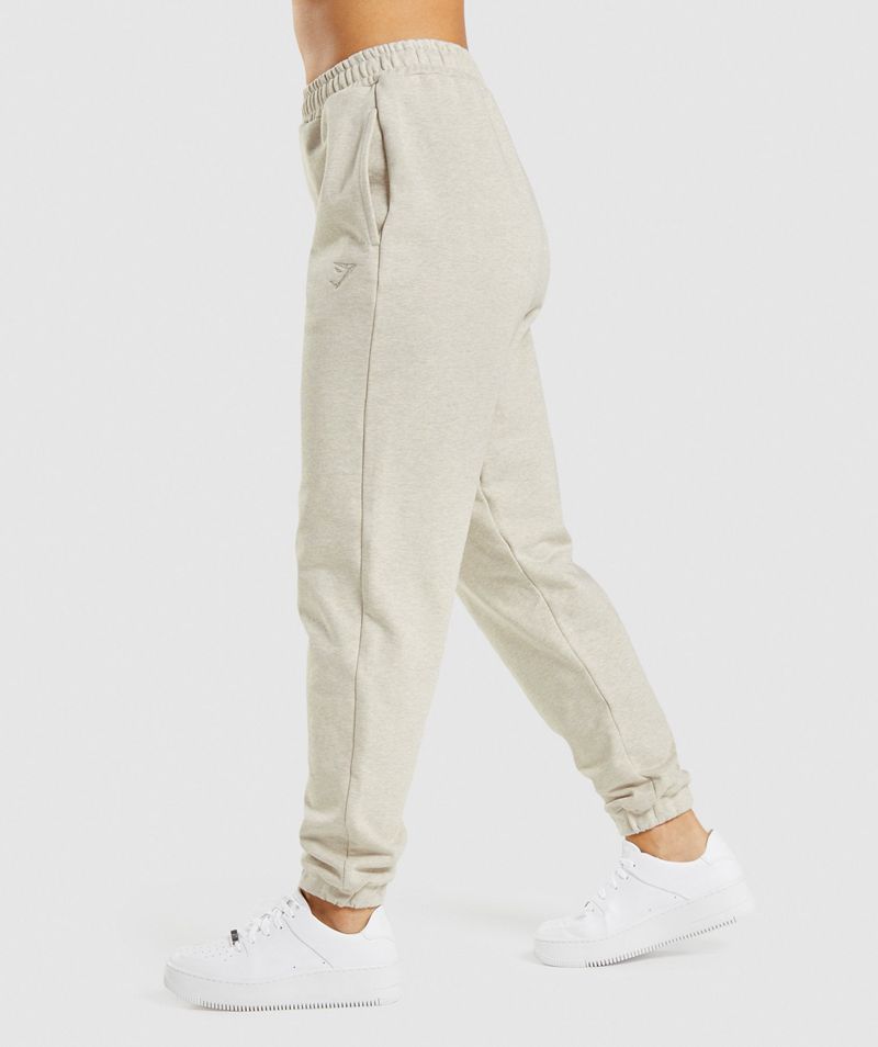 Women's Gymshark Rest Day Sweats Joggers Beige | USA  5840-XEWQG