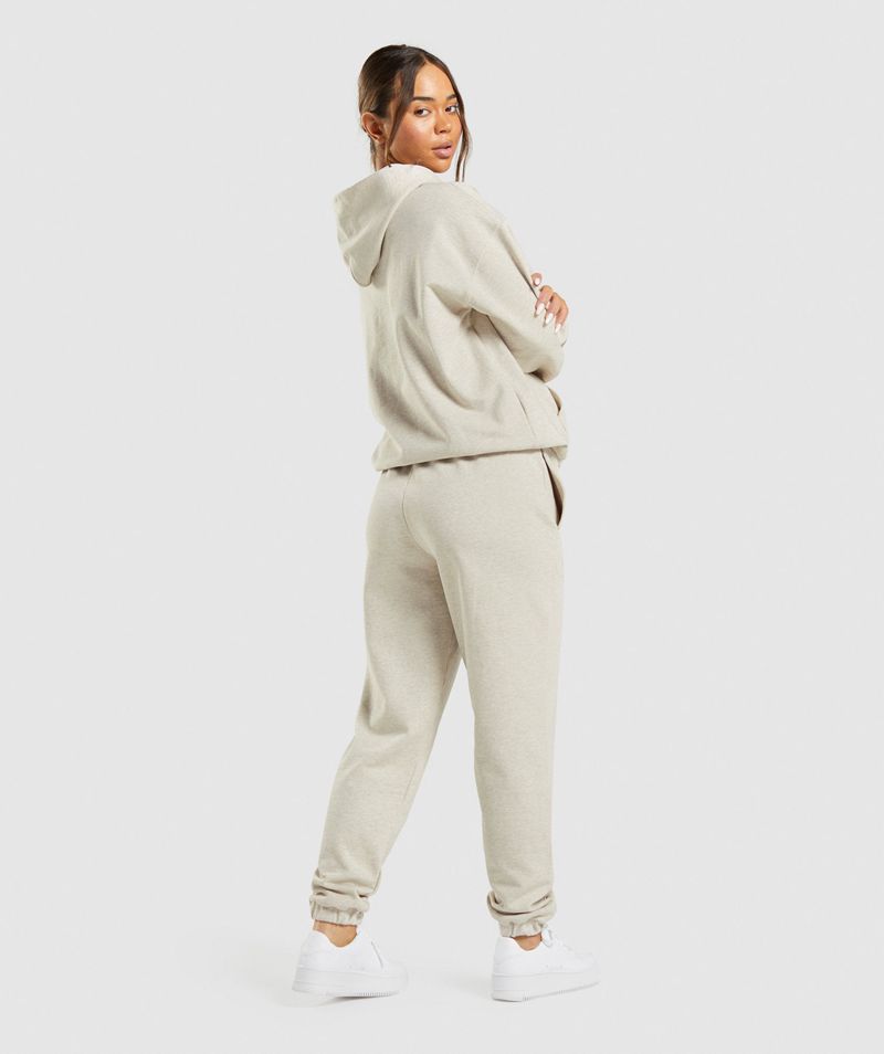 Women's Gymshark Rest Day Sweats Joggers Beige | USA  5840-XEWQG