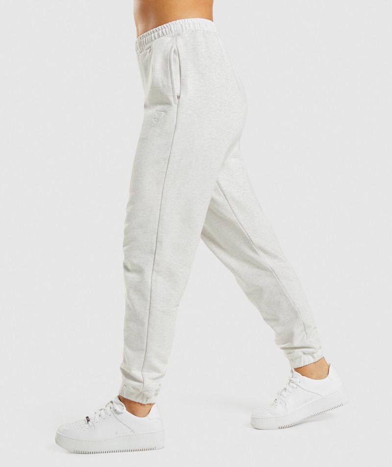 Women's Gymshark Rest Day Sweats Joggers White | USA  6750-JHTZC