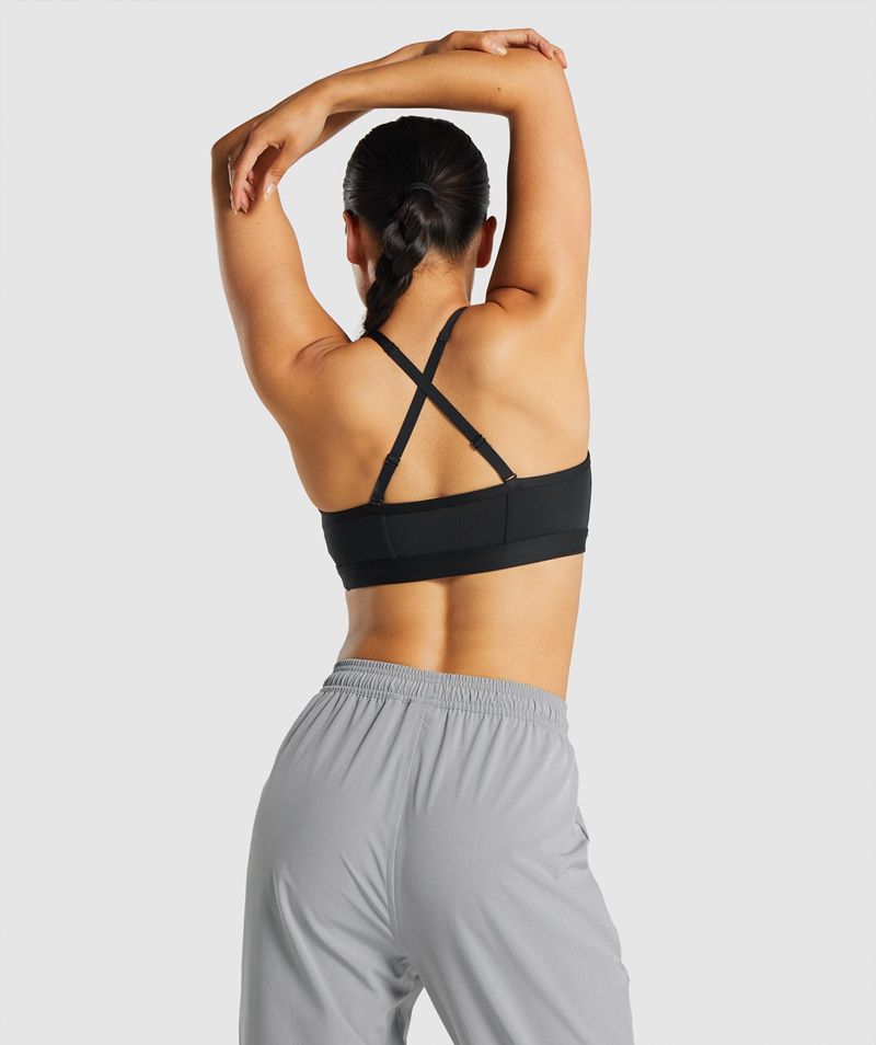 Women's Gymshark Ruched Sports Bra Black | USA  5831-VAXRC