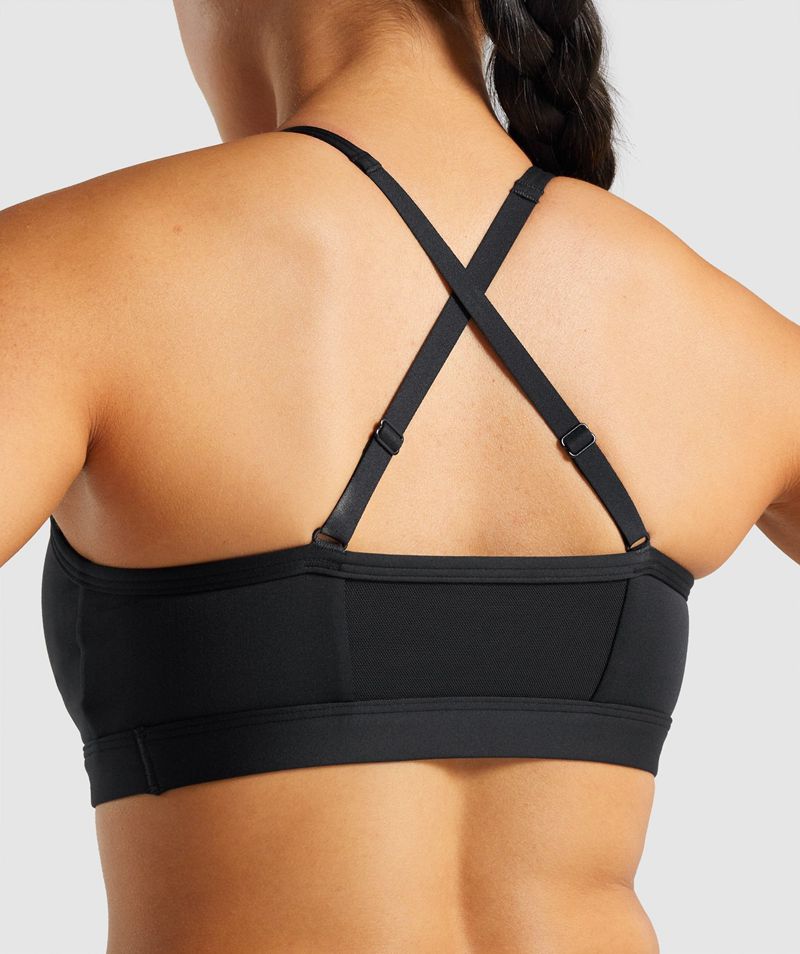 Women's Gymshark Ruched Sports Bra Black | USA  5831-VAXRC