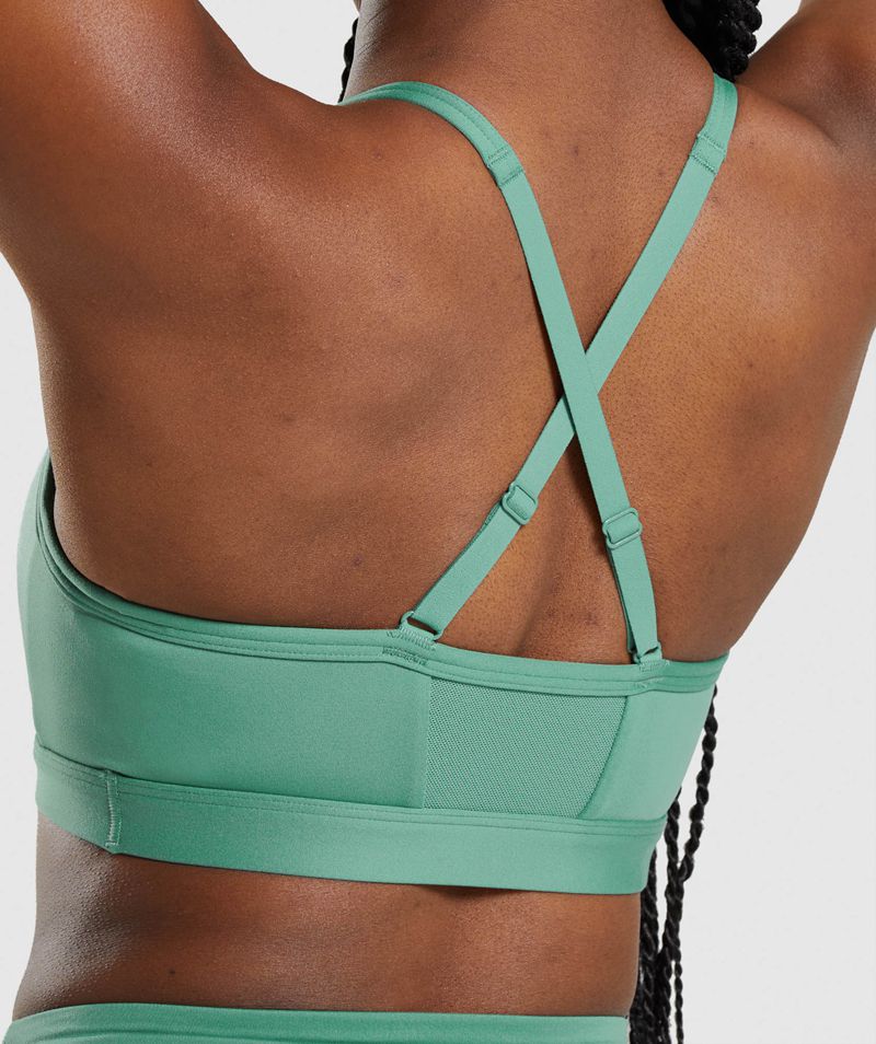 Women's Gymshark Ruched Sports Bra Green | USA  9704-PDRQJ