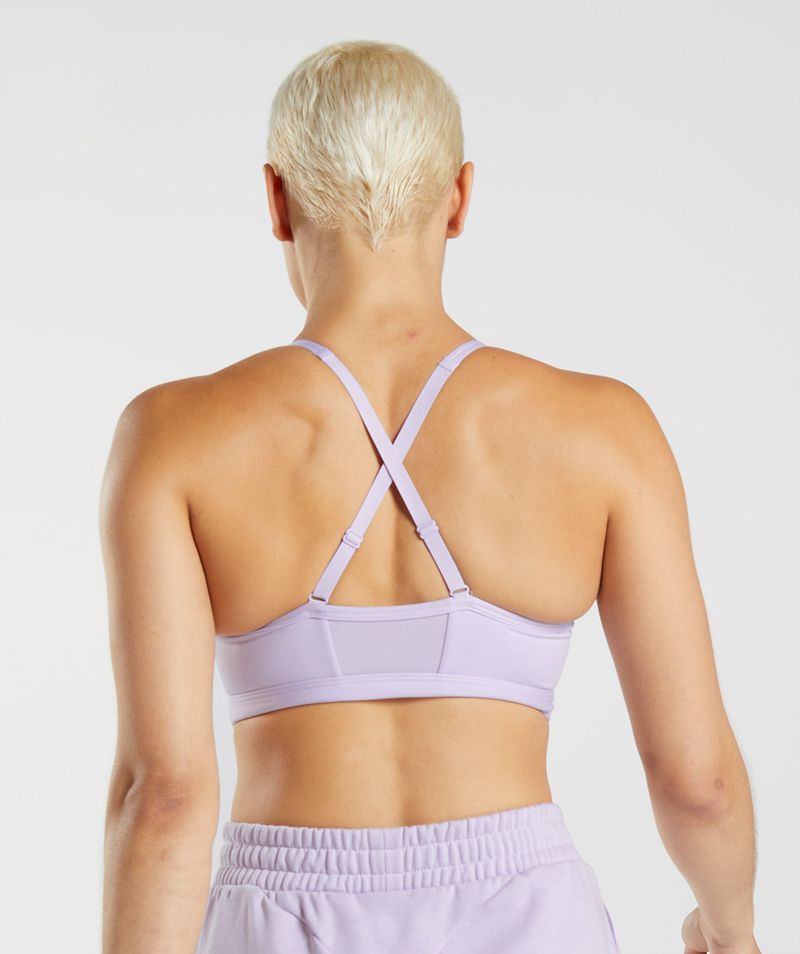 Women's Gymshark Ruched Sports Bra Purple | USA  3482-QWRFM