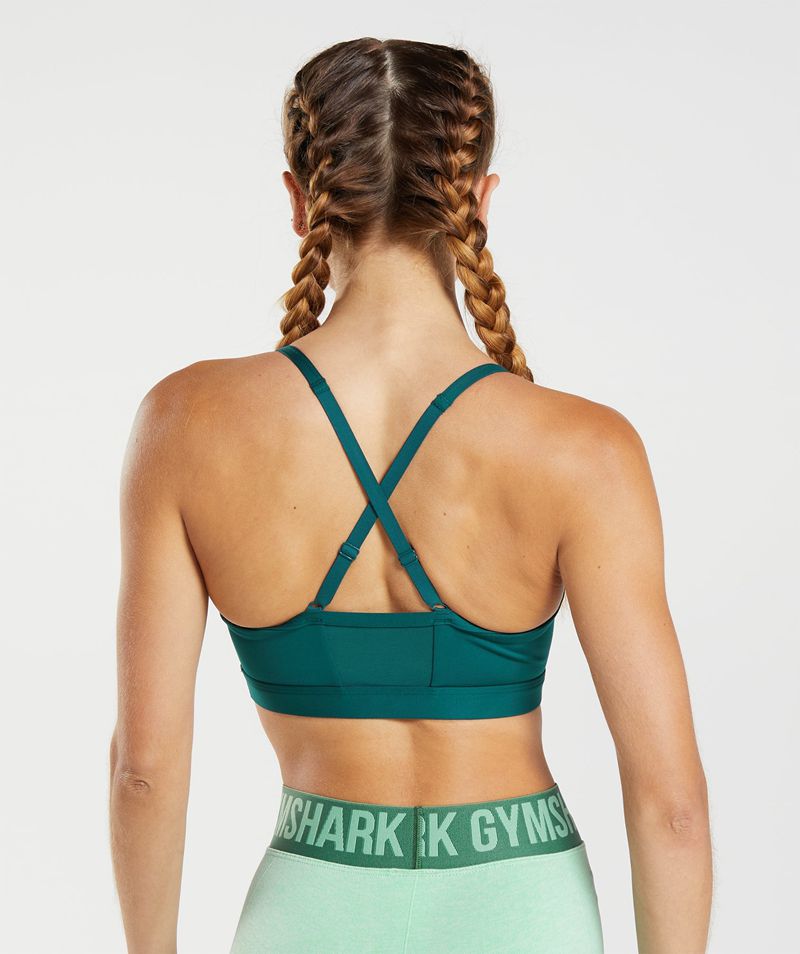 Women's Gymshark Ruched Sports Bra Turquoise | USA  1850-UTVMX