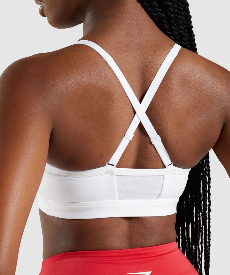 Women's Gymshark Ruched Sports Bra White | USA  6708-QUCVS