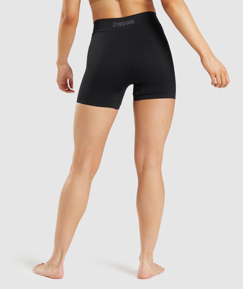 Women's Gymshark Seamless Boxers Underwear Black | USA  3276-AQCIV