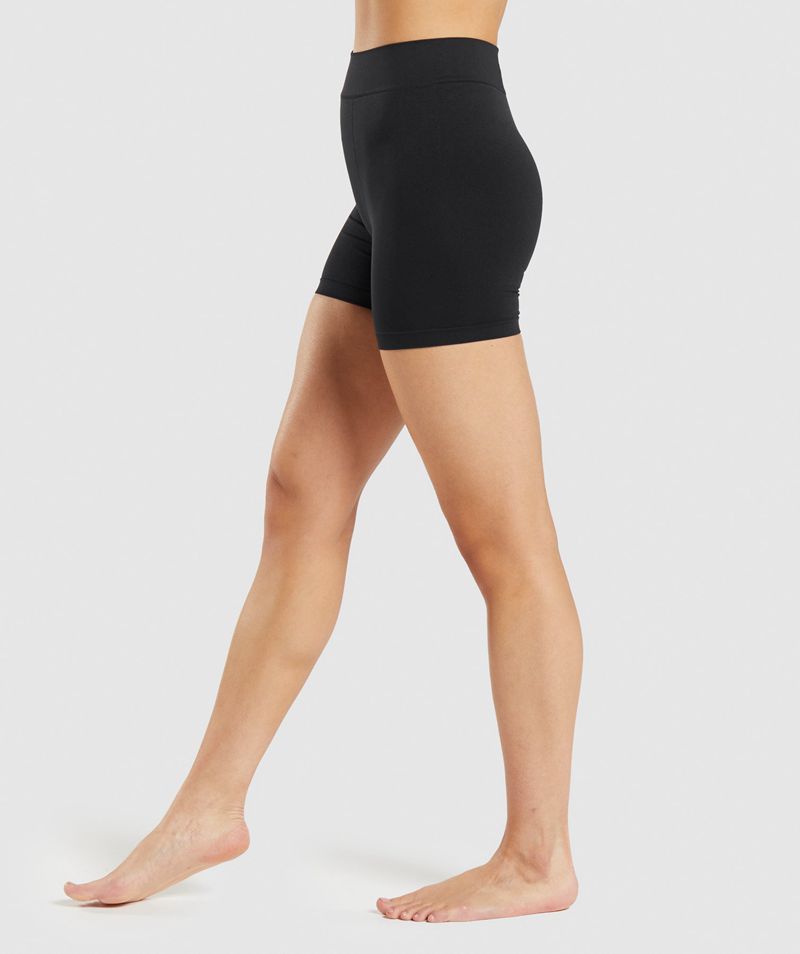 Women's Gymshark Seamless Boxers Underwear Black | USA  3276-AQCIV