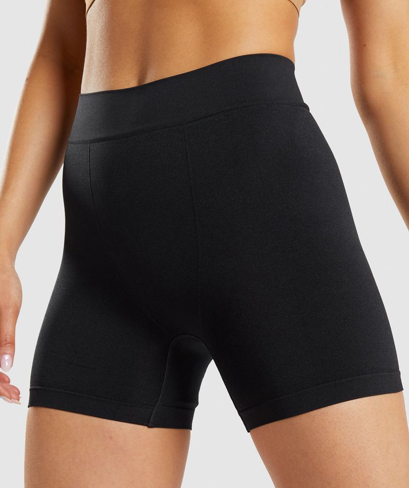 Women's Gymshark Seamless Boxers Underwear Black | USA  3276-AQCIV